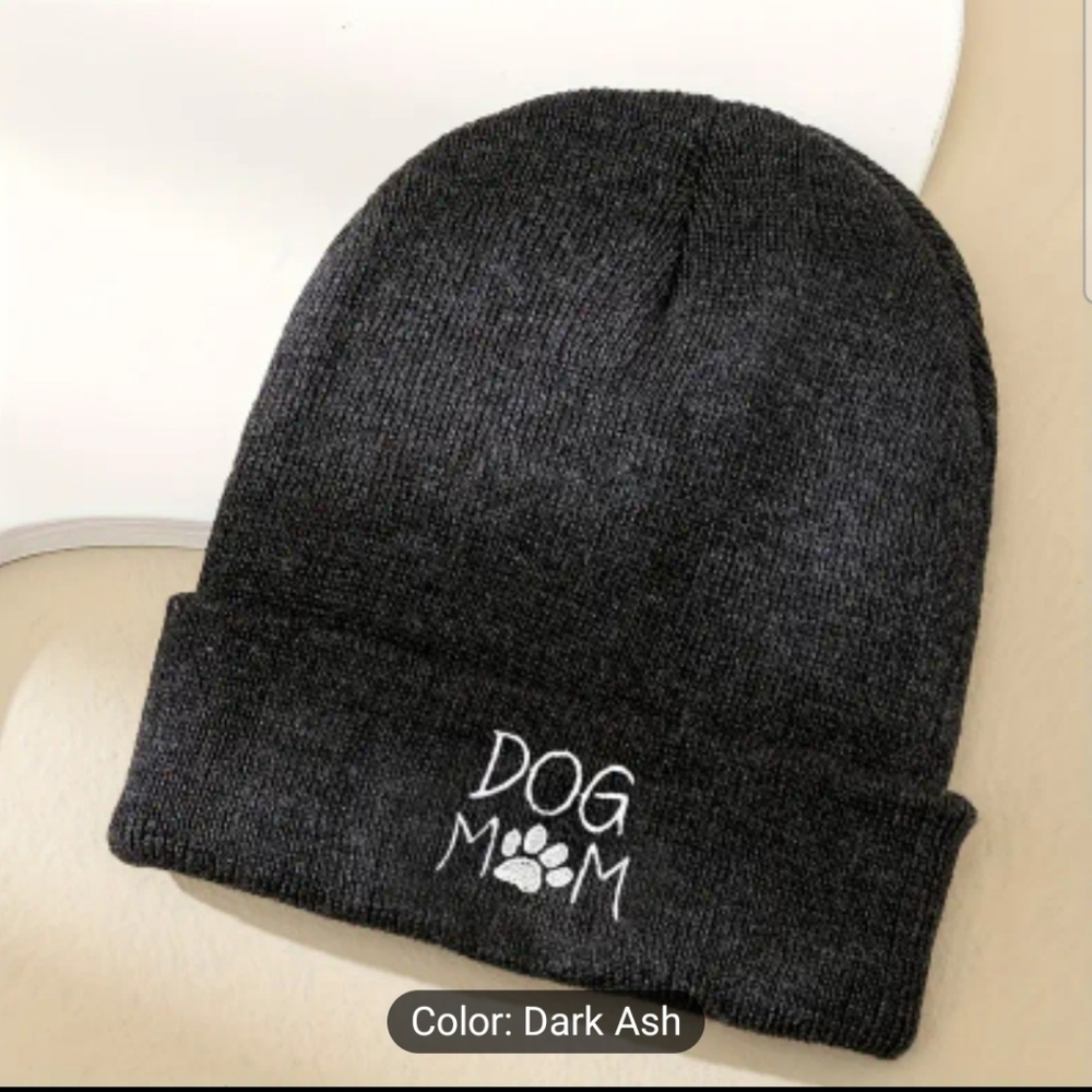 New gray dog mom winter hat